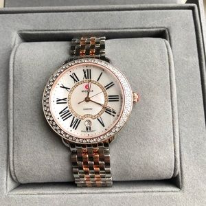 Michele Serein Rose Gold Diamond Watch